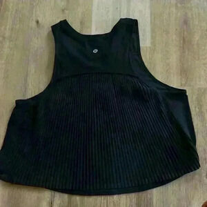 Lululemon black tank pleated sheer back Just Pleat It Tank DESIGNED FOR EVERYDAY